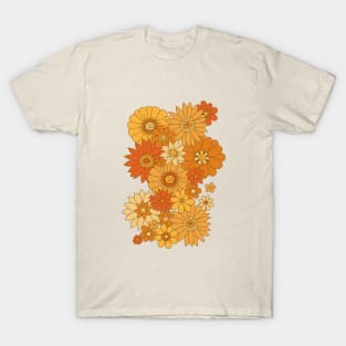 70s Retro Daisy Floral - Harvest T-Shirt